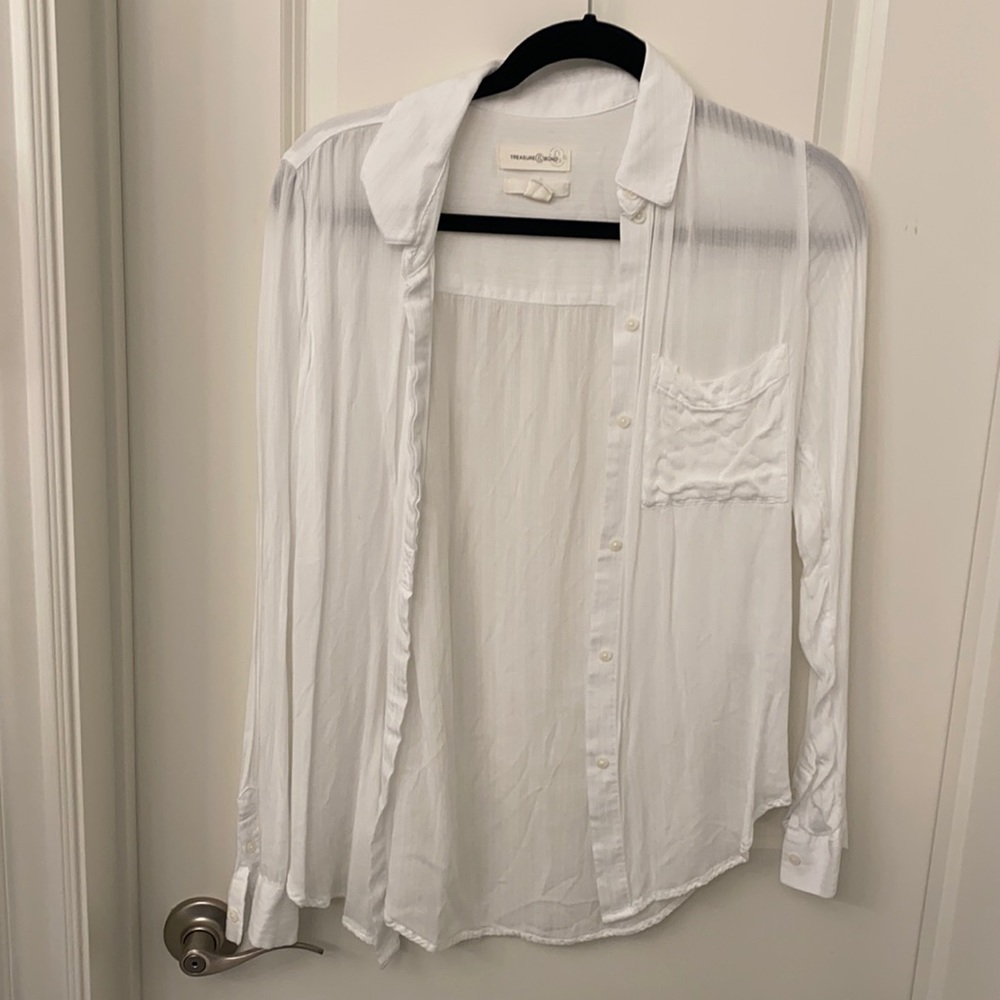 Sheer white button up